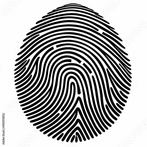 Fingerprints icon Black fingerprints on white background in flat design