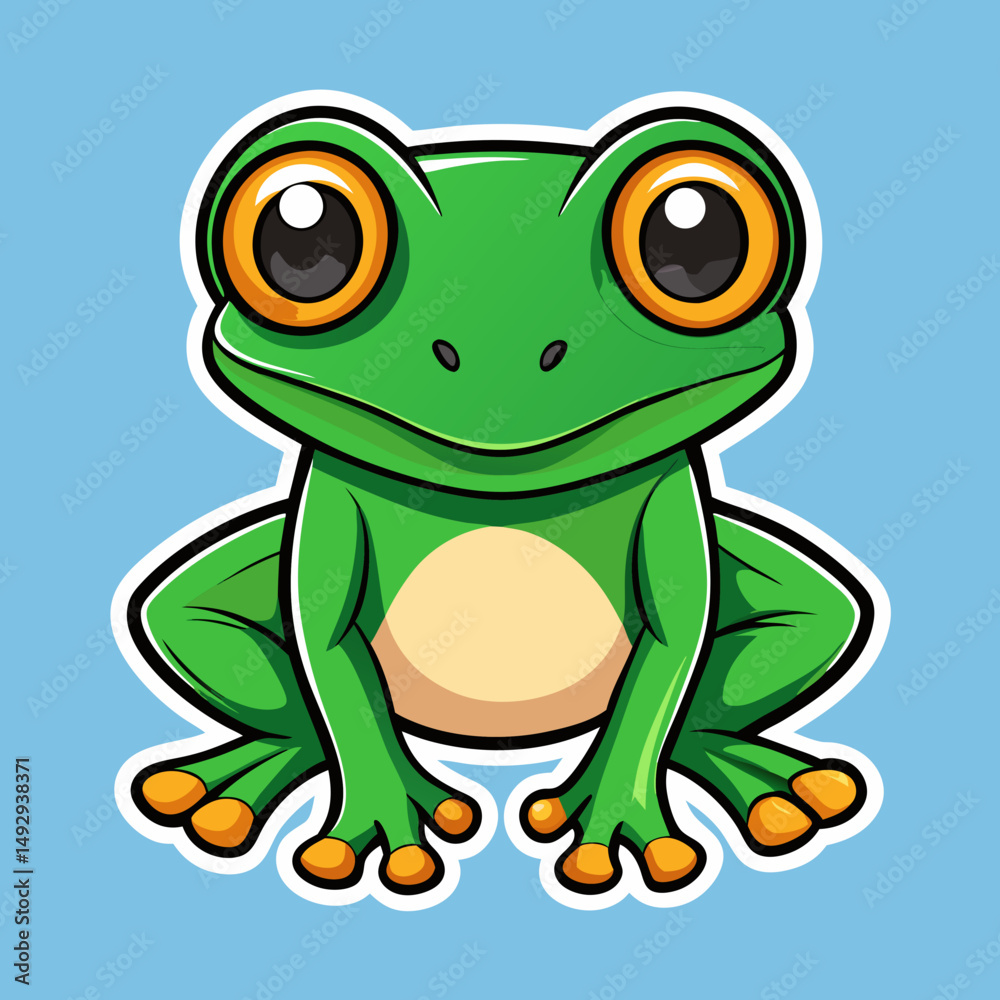 Obraz premium green frog cartoon