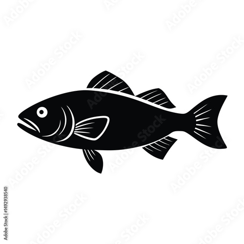 fishmonger element isolated cod on white background 