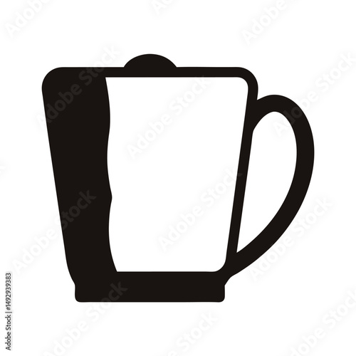 Stylized Icon of a Teapot or Coffee Pot Featuring a Handle