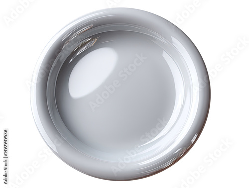 Ceramic Bowl's Simple elegance: a pristine, glossy ceramic bowl, presenting its empty embrace, it’s ready to receive whatever delightful culinary creation may come.