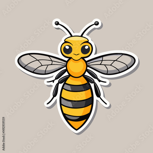 bee on white background