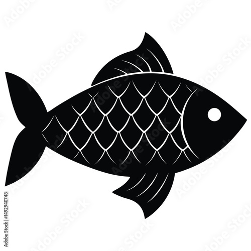fishmonger element isolated fish scales on white background 