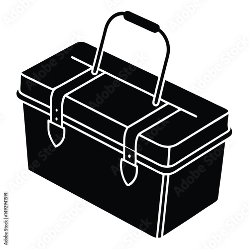 fishmonger element isolated fishing tackle box on white background 