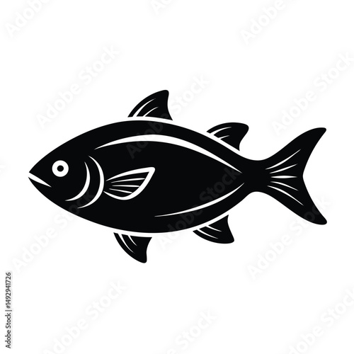 fishmonger element isolated fresh fish on counter on white background 