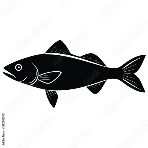 fishmonger element isolated haddock on white background 