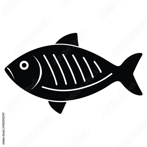fishmonger element isolated grilled fish on white background 