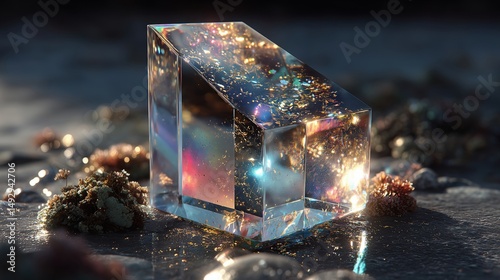 Glowing Crystal Block on Surface