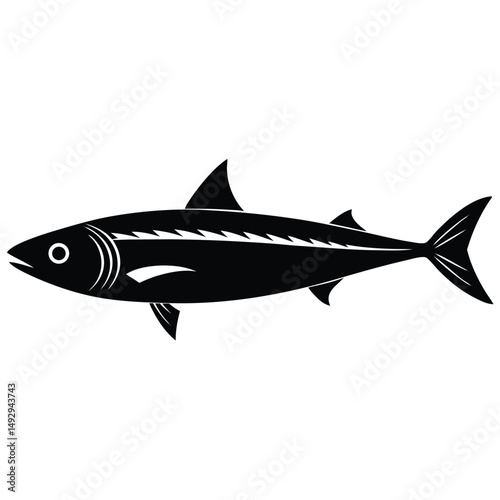 fishmonger element isolated mackerel on white background 