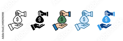 Grant Icon Set Multiple Style Collection
