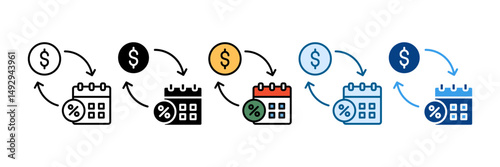Loan Repayment Icon Set Multiple Style Collection