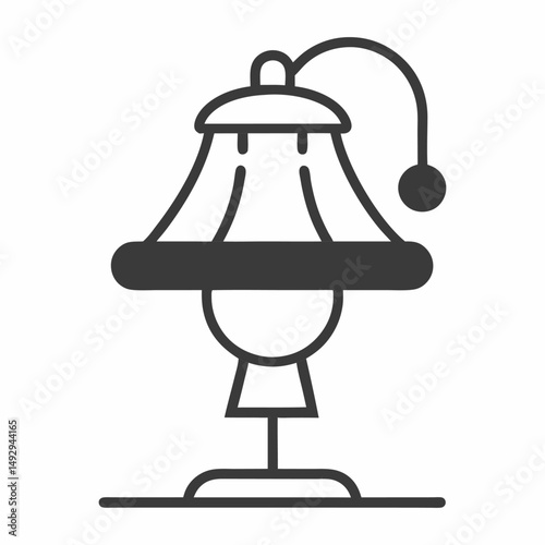Cute Lamp Vector Illustration Cartoon Clipart amp Line Art Design 