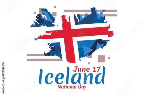 June 17, Icelandic National Day. vector illustration. Suitable for greeting card, poster and banner