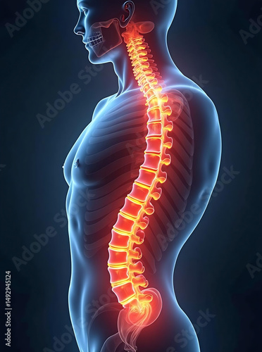 Spinal column herniated disc illustration new adisition.