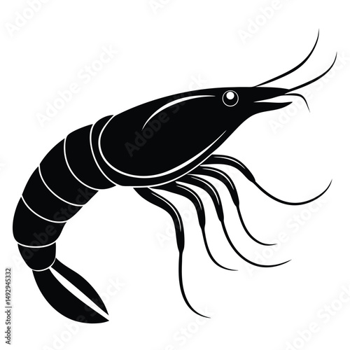 fishmonger element isolated shrimp on white background 