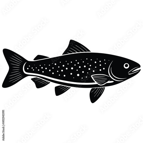 fishmonger element isolated trout on white background 