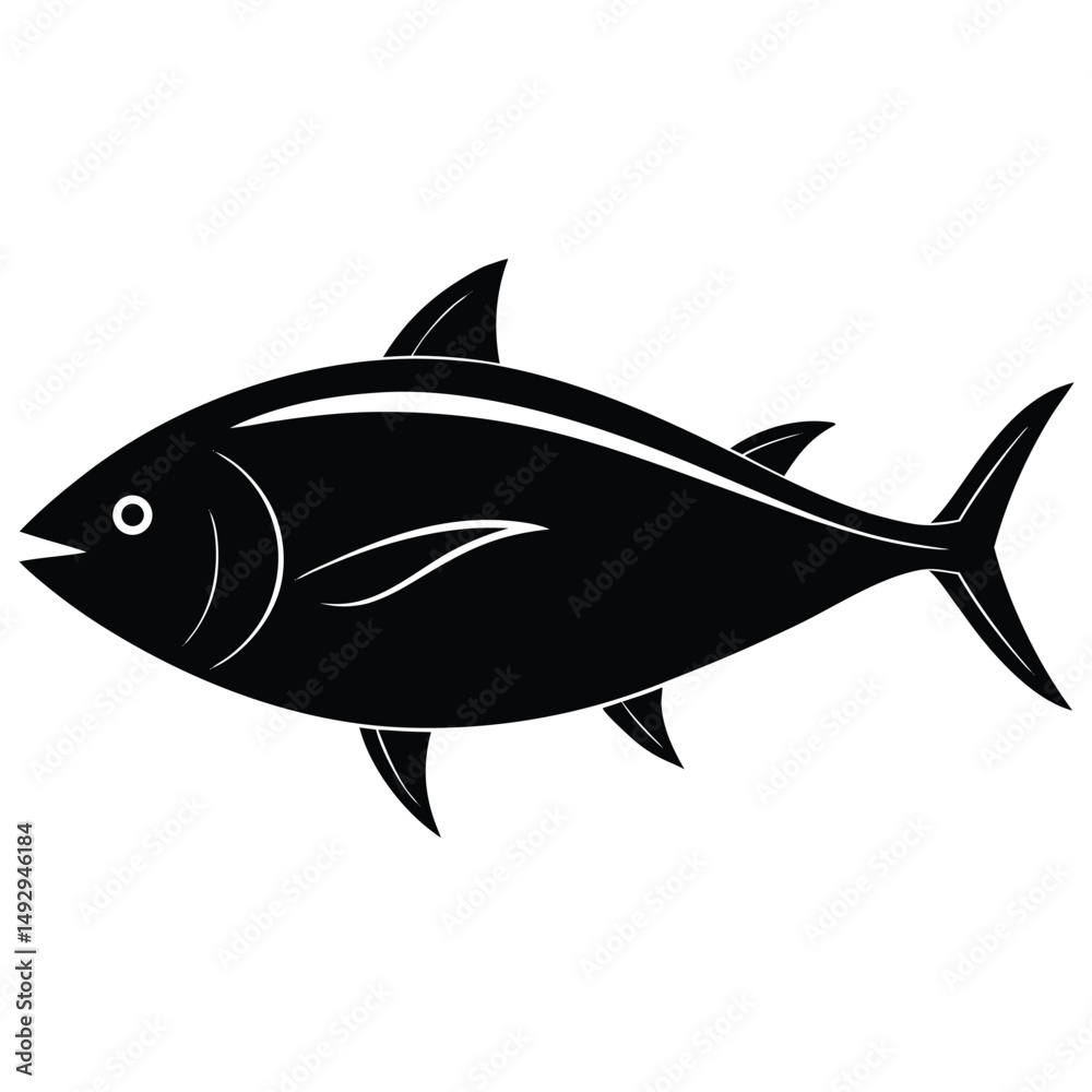 Obraz premium fishmonger element isolated tuna on white background