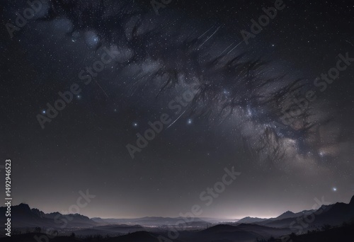 Vast, star-studded night sky, twinkling stars, cosmic dust ,  stars twinkling,  photography,  outer space