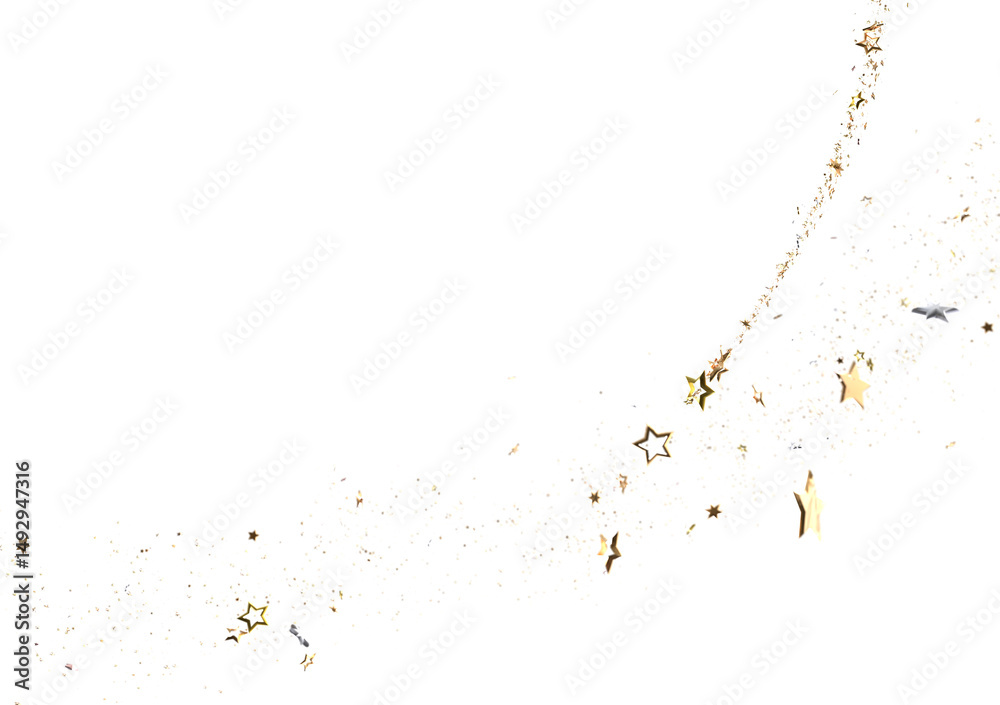 Obraz premium Drifting Christmas Stardust: Captivating 3D Illustration of Descending Stardust Particles for the Holidays