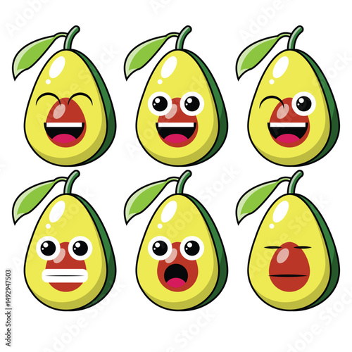 Avocado Emoticon Illustration