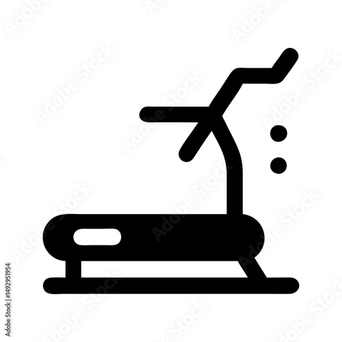 Treadmill running fitness icon. Treadmill machine supporting indoor cardio workouts.