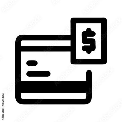 Payment gateway finance icon. Card with checkmark ensuring secure transactions.