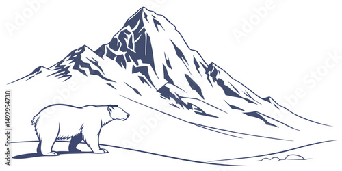 Digital landscape of alpine summit blanketed in snow.