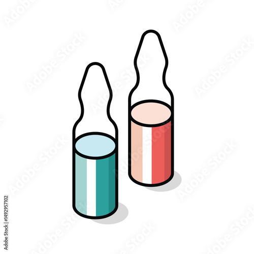 A trendy isometric style icon for medicine vials