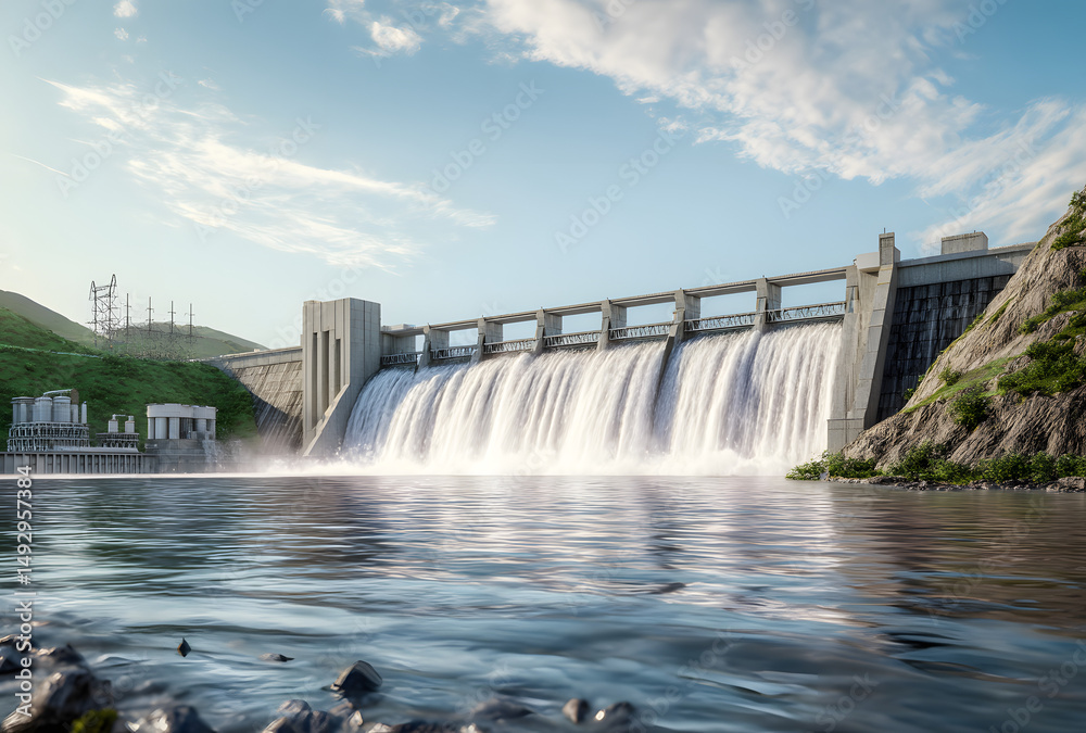 Massive Dam with Power Plant Massive Dam with Power Plant