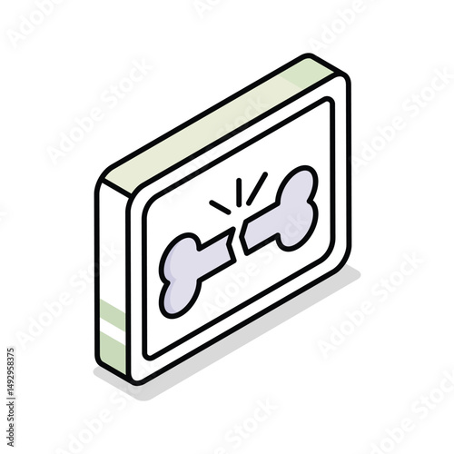 A visually appealing isometric icon for bone injury
