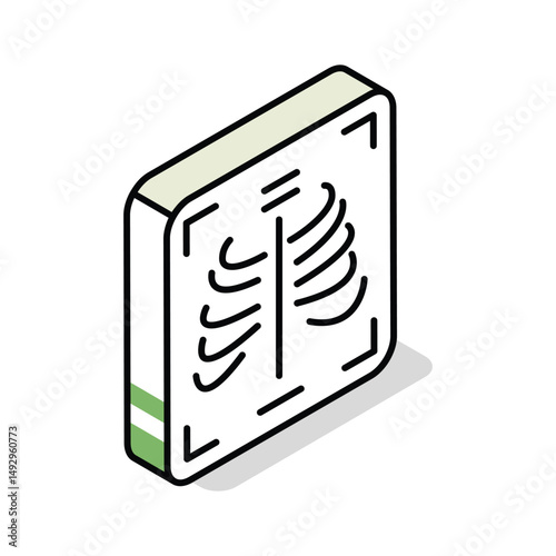 A well crafted isometric icon of ribs X-ray