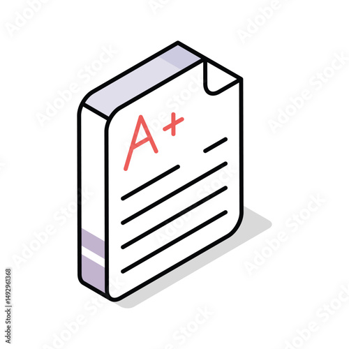 Well designed isometric icon of medical report