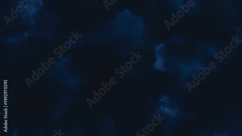 Dark Blue Cloud Texture Background. Abstract Night Watercolor Design