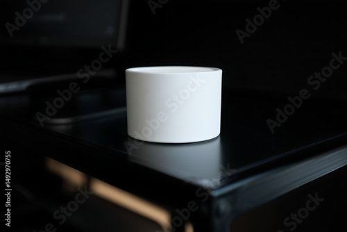 White Cylinder Mockup Minimalist Design