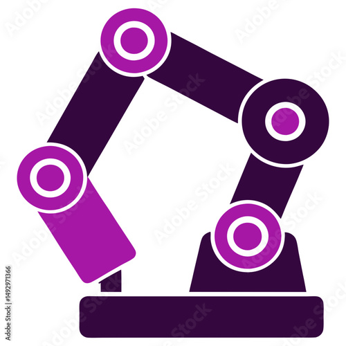 Industrial Robotic Arm Holding Power Plug Vector Illustration for Technology and Automation Concepts