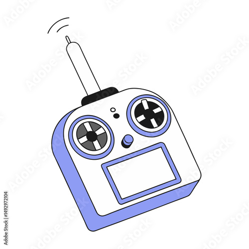 Modern RC Transmitter Remote Control with Dual Joysticks and Display for Drone or RC Vehicle