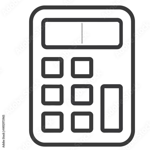 Simple Black Calculator Icon for Math and Finance