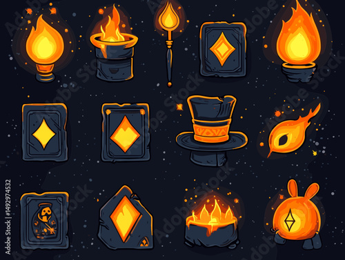 Enchanting Embers: An ethereal arrangement of enchanting embers, each meticulously designed to evoke magic and mystery.