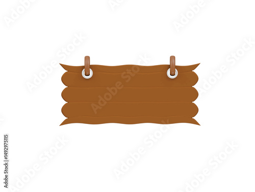 wood sign board icon 3d illustration render