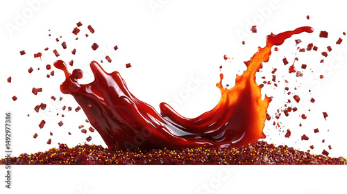 Captivating chili chamoy splash PNG transparent background for design