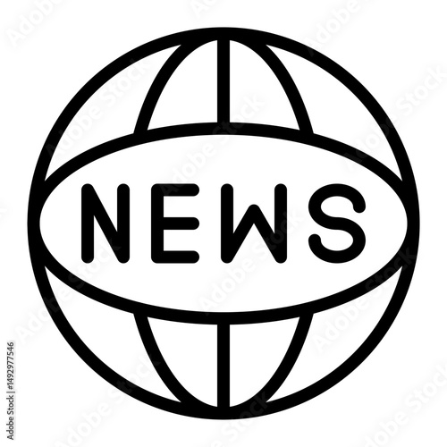 News Vector Line Icon Design