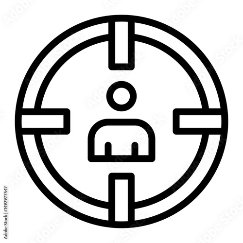 Target Audience Vector Line Icon Design