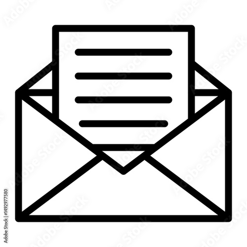 Email Vector Line Icon Design