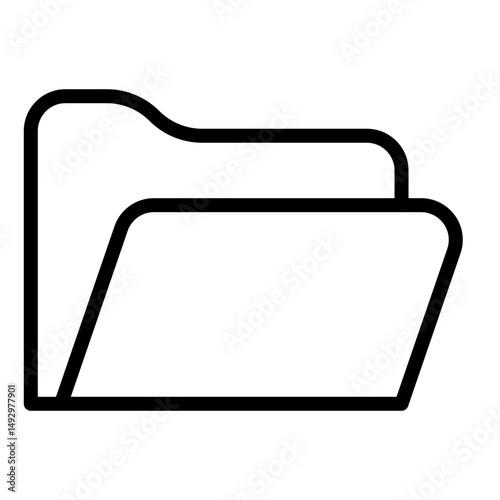 Folder Vector Line Icon Design
