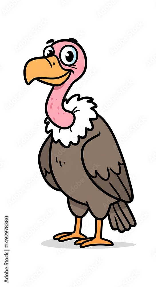 Fototapeta premium Cartoon vulture posing with a smile