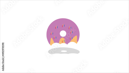 Strawberry donut bite taken from it