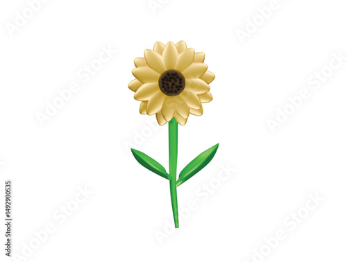 sunflower icon 3d illustration render