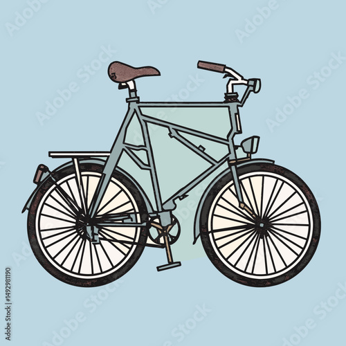 Vintage Bicycle: A meticulously illustrated vintage bicycle, embodying the charm of a bygone era, stands in elegant simplicity, ready for the next adventure. 