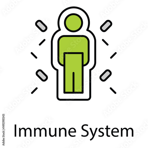 Immune System Vector Icon Representing Body Defense