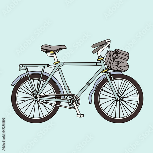 Cycle of Freedom: An iconic, retro-style bicycle, painted in cool tones. This image evokes a sense of vintage travel, simple commutes and the freedom of the open road.